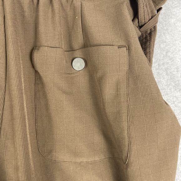 Athleta Skyline Tailored Pants Brown Herringbone Womens‎ 12 Belted Workwear - Picture 9 of 10